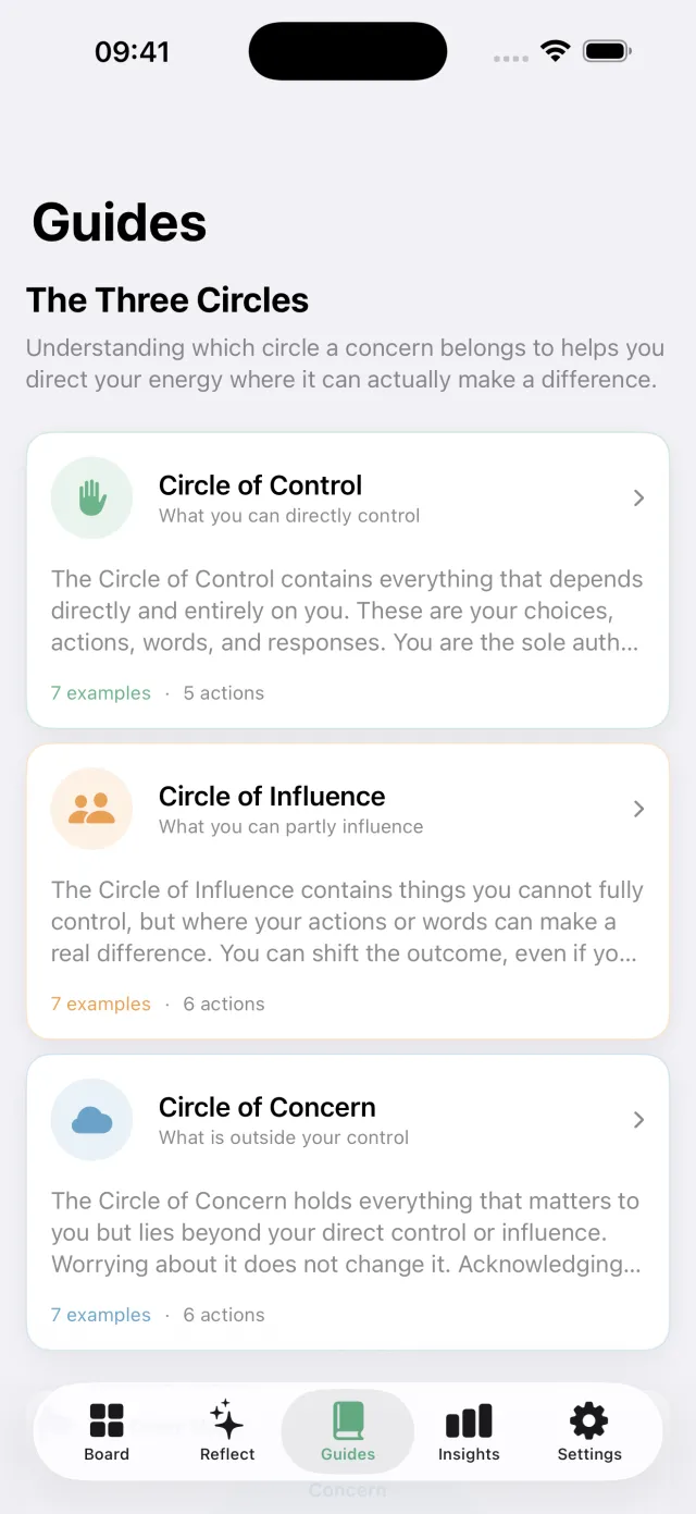Guides for the three circles.