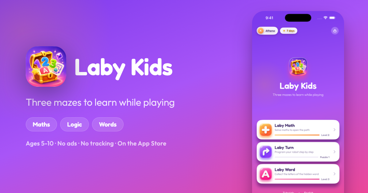 Laby Kids, jeu éducatif de labyrinthes pour iPhone et iPad